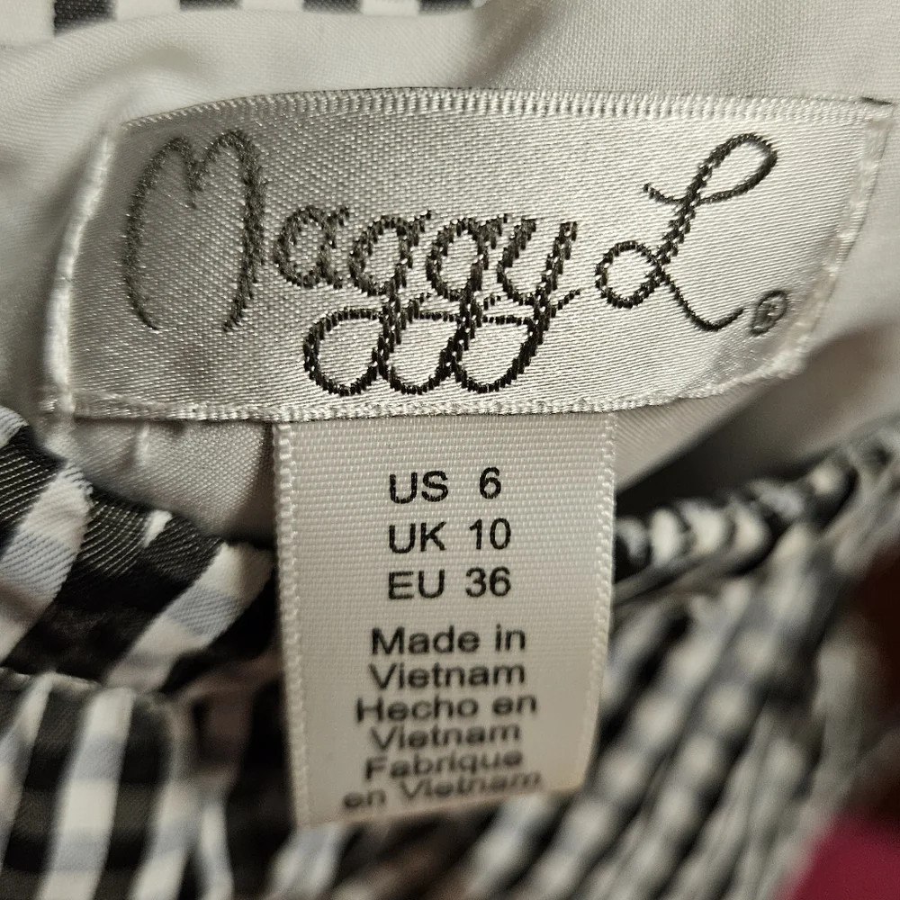 Maggy London sz 6 womens gingham print maxi dress - Picture 4 of 4